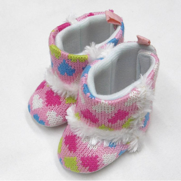 Picture of G8603: BABY GIRLS HEART PRINT BOOTS (0-12 MONTHS)